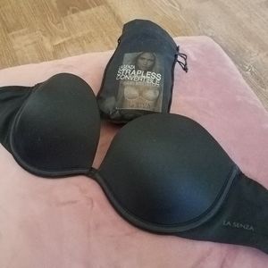 La Senza Strapless Convertible Black Bra, 32C